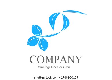 Modern Leaf Logo Teamplate For Company