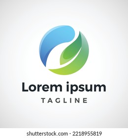 modern leaf logo, leaf logo template
