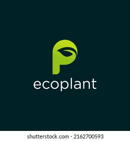 Modern leaf logos with lowercase letters p are integrated into the leaves.