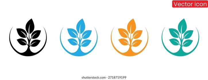 Modern leaf logos in vibrant colors for eco friendly branding and design