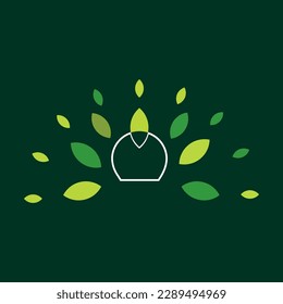 imagen vectorial del logotipo verde de la naturaleza de la hoja moderna