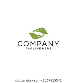 Modern leaf shaped hand logo design