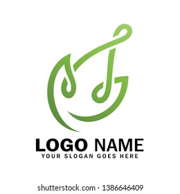 Modern leaf template logo design
