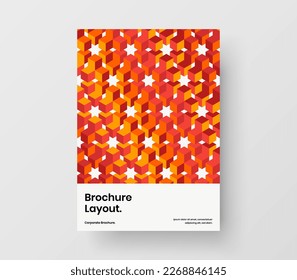 Modern leaflet design vector illustration. Premium mosaic pattern placard concept.