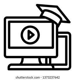 Modern learning icon. Outline modern learning vector icon for web design isolated on white background