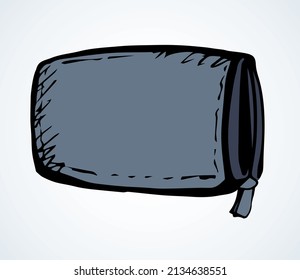 Cartera de cuero moderna. Dibujo de vectores