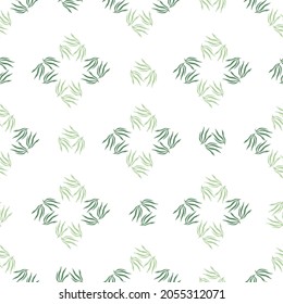 Moderne Blätter ohne semantisches Muster. Abstraktes tropisches Blatt einzeln auf weißem Hintergrund. Exotische hawaiianische Tapete. Design für Stoff, Stoffdruck, Umhüllung, Abdeckung. Vektorgrafik.