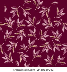 Modern leaves set dedicated to textile fabric or wallpaper, cards, invitations, decorative paper or mockup