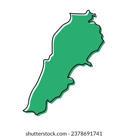 Modern Lebanon map icon. Vector.
