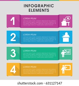Modern lecture infographic template. infographic design with lecture icons includes . can be used for presentation, diagram, annual report, web design.