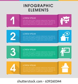 Modern lecture infographic template. infographic design with lecture icons includes . can be used for presentation, diagram, annual report, web design.