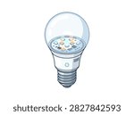 Modern LED light bulb illustration commemorating the 1892 electric lamp patent