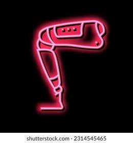 modern leg prosthesis neon light sign vector. modern leg prosthesis sign. isolated symbol illustration