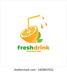 Modern lemon logo design. orange logo design vector illustration. fruit drink logo