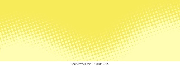 Modern lemon yellow pop art background with halftone dots in comic style, vector illustration EPS10