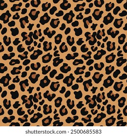 modern leopard design vector pattern with spots on yellow background seamless texture