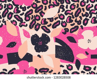 	
Modern Leopard pattern design. Good for t-shirt textile graphic design, wallpaper, wrapping paper. Fashionable template for design.