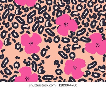 	
Modern Leopard pattern design. Good for t-shirt textile graphic design, wallpaper, wrapping paper. Fashionable template for design.