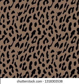 Modern Leopard Pattern. Two Color Vector Illustration And Backgorund
