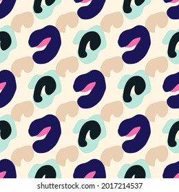 Modern leopard seamless pattern. Creative colorful collage pattern. Fashionable template for design. Textile, blog decoration, banner, poster, wrapping paper.