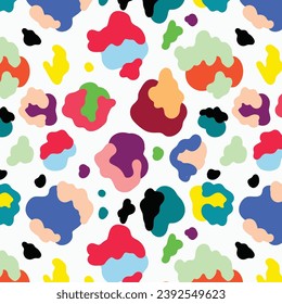 Modern leopard seamless pattern. Creative colorful collage pattern. Fashionable template for design.