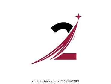 Vorlage für das moderne Letter 2-Logo. Logo-Design-Vektorgrafik für luxuriöse Markenbezeichnungen