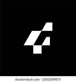 modern letter 4F or F4 logo concept vector icon