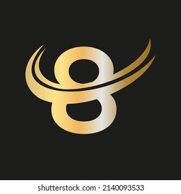 Modern letter 8 logo design Vector. Initial letter 8 logo design with creative, minimal and modern trendy