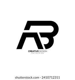 Modern letter Ab or Ba unique shape monogram logo concept design