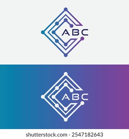 Carta moderna modelo de design de logotipo técnico ABC, logotipo técnico ABC, tecnologia ABC
