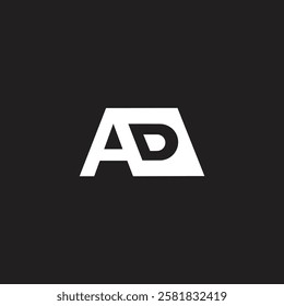 Modern letter AD or DA logo design vector template illustration, D negative space, unique and elegant logo design idea.
