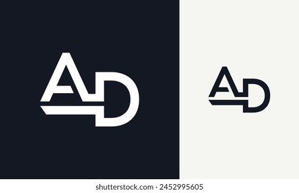 Modern Letter AD Logo Template Design. Abstract ad vector logo concept