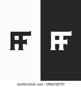 Modern letter AF with serif style. Very simple logo.