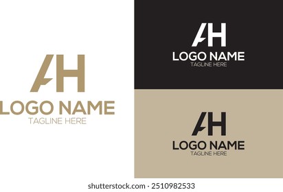 Modern letter ah logo vector design template. Minimalist letter ah logo concept