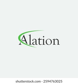 modern letter Alation text logo design vector for finance with dynamic line