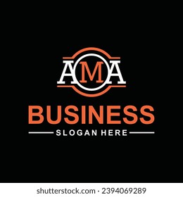 Plantilla de vectores con logotipo vinculado AMA de carta moderna, adecuada para qué empresa o marca comienzan estos iniciales.