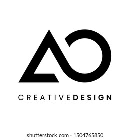 Modern letter AO logo design vector template