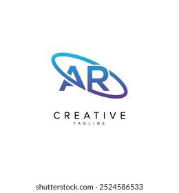 Modern Letter AR RA and Planet Logo Design. Initial Vector Elements.