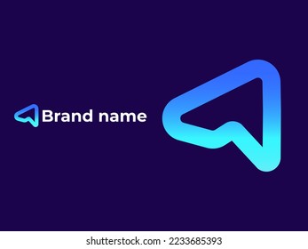 Modern A letter arrow logo mark symbol for business identity