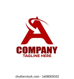 Modern letter A arrow logo. Vector illustration.