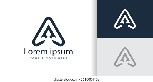 Modern Letter A Arrow Vector Logo concept, Simple Arrow logo designs concept.