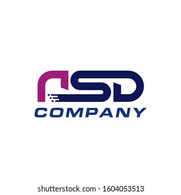 Modern Letter ASD Logo design. Initial ASD letter logo for company