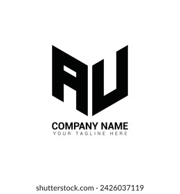 Modern letter AU logo design