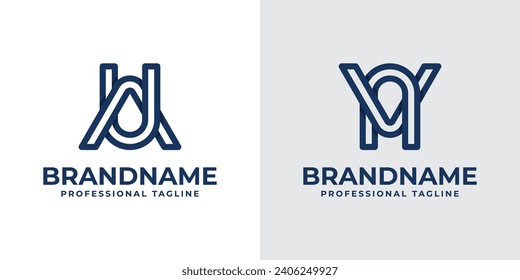 Conjunto de logotipos monograma de letras modernas AU y VN, adecuado para negocios con las iniciales AU, UA, VN o NV