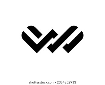 modern letter AW or WA logo design