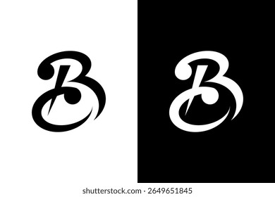 Letra moderna B Design de logotipo abstrato