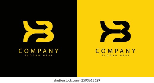 Modern letter b arrow logo. simple monogram b arrow letter logo design template