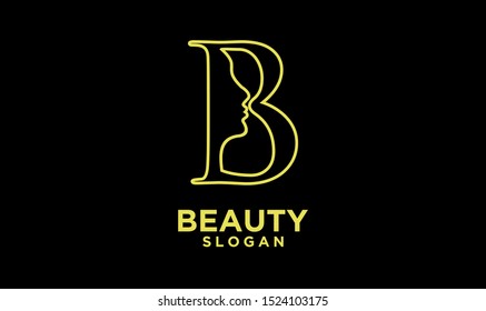 modern letter b for beauty logo icon design vector illustration template