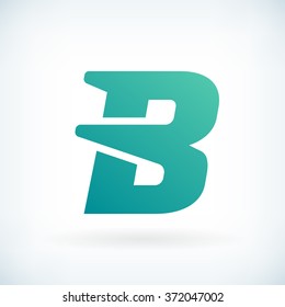 Modern letter B blow shape icon design element template