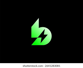 modern letter B bolt lightning logo concept for energy company
